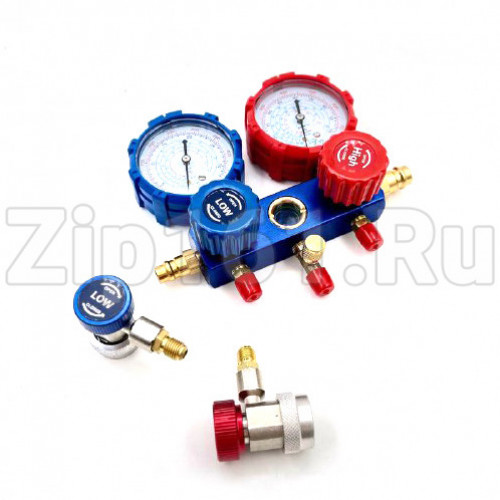 Коллектор M80336A-R410a (R22/R134a/R410a/R404a) в комплекте шланги 3 шт 90см и быстросъемы QC17