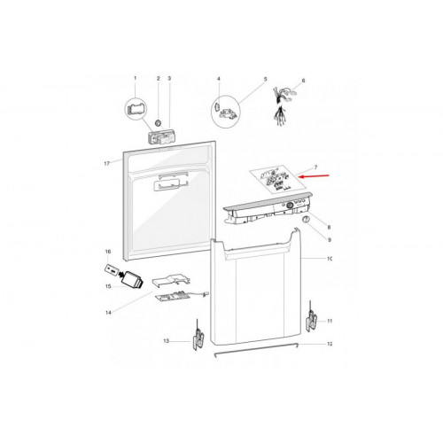 Модуль индикации Indesit Ariston 275075 Interface with knob + led
