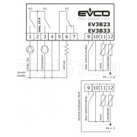 Программируемый контроллер EVCO EV3B23N7 230V 2Hp/8A/5A  ID974, 70х63х29мм