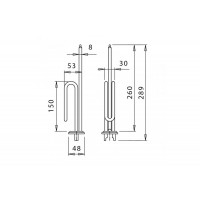 ТЭН Unival для водонагревателя (RCA, 2500W, D48, M6, L260)