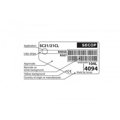 Компрессор Secop SC 21 CL (R-404) (W при -23.3 906Вт) низко