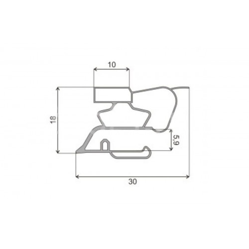 Уплотнитель 570x1140 мм для холодильника Indesit r30s профиль СТ