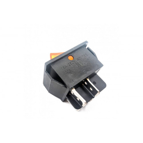 Кнопка биполярная желтого цвета 20A, 4 контакта 250V
