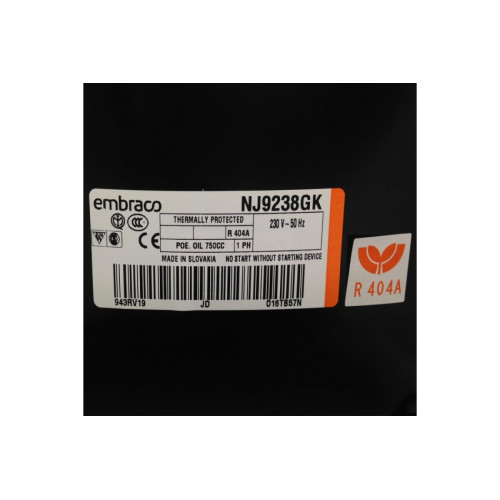 Компрессор среднетемпературный EMBRACO NJ 9238 GK (R-404) (W при +7,2° 4620Вт) Whirlpool 481281719237 C00375049