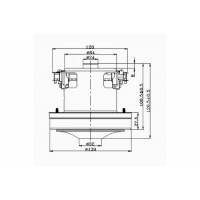 Мотор пылесоса HWX-PGH 2000W, H=120мм, h=29мм, D=130мм