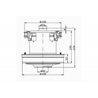 Мотор пылесоса HWX-PGH3 2200W, H=124мм, h=29мм, D=130мм
