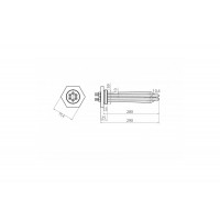 Тэн для электрического котла 1500W ТЭНБ-4,5 (ТЭН 60 В 10/1,5 P 220) фланец G2