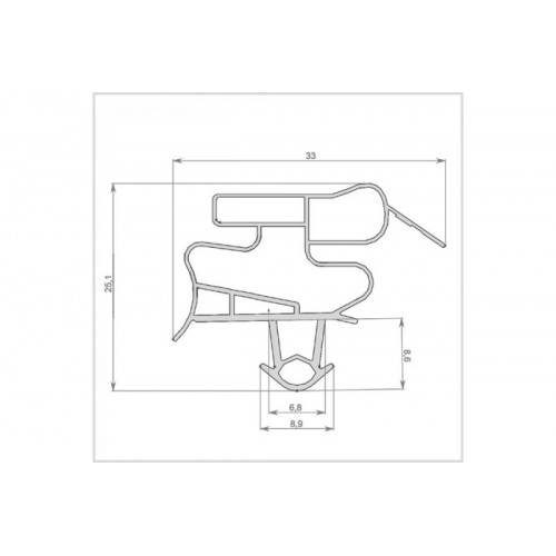 Уплотнитель холодильника 550x670мм Профиль BR